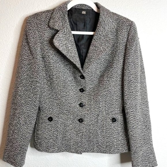 ARMI Jackets & Blazers - ARMI Size 8 Roxi Blazer Wool Blend Tweed Button Up Coat Jacket